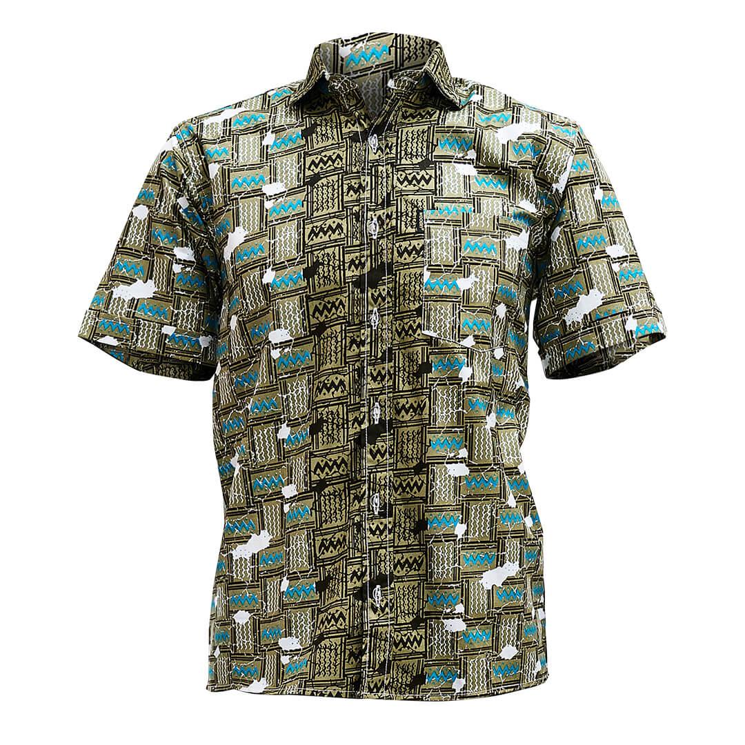 Short Sleeve Africa Print Shirt